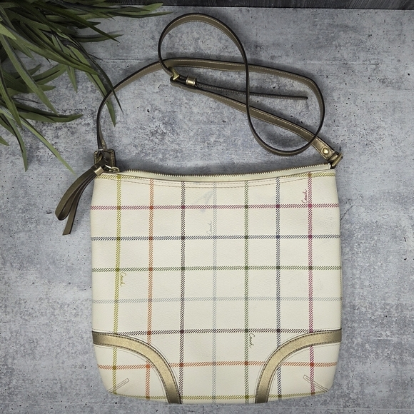 Coach | Peyton Tattersall Shoulder Bag Adjustable Strap Cream Pink Green Purple - Picture 12 of 12